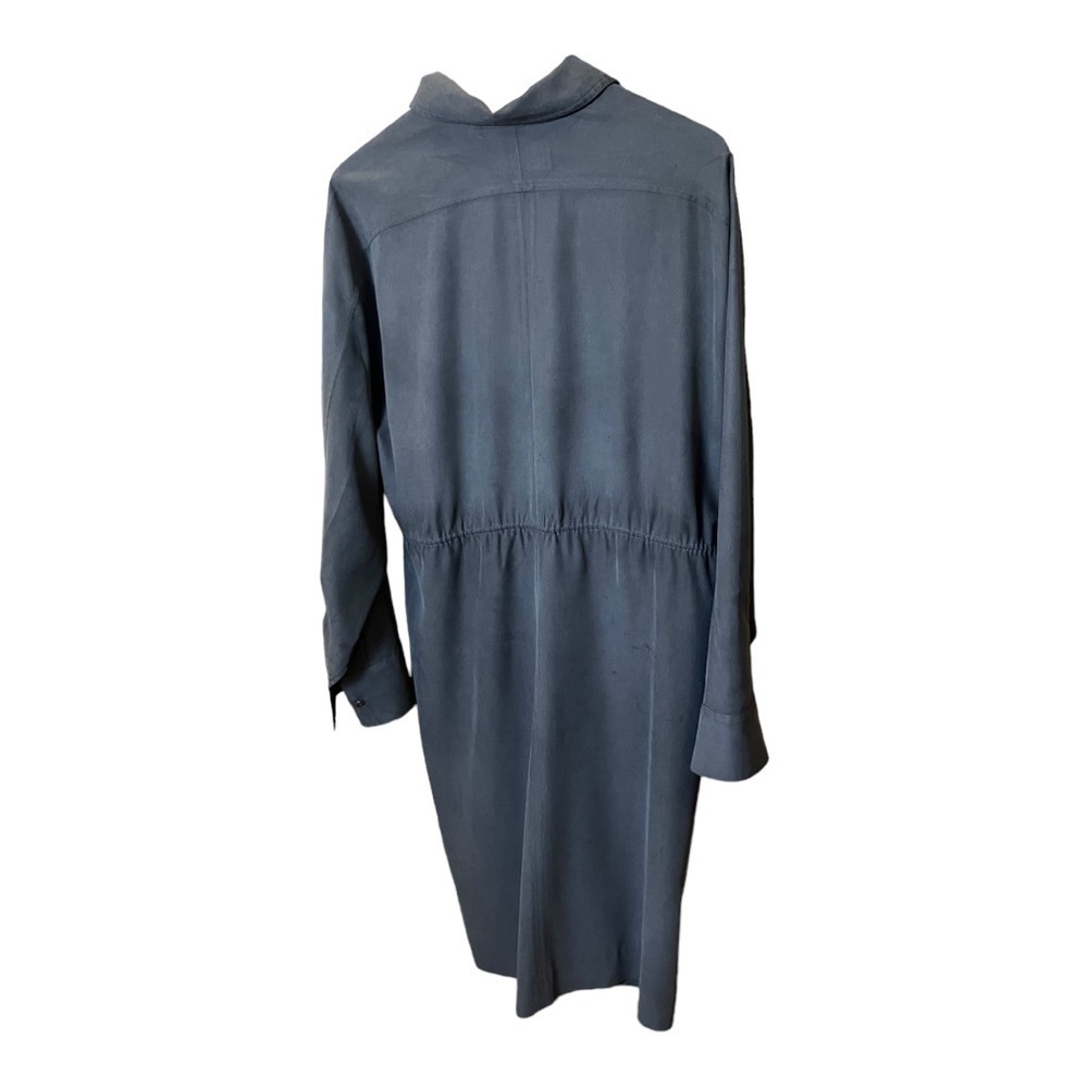BABATON Aritzia Silk Black Belted Button Lightweight Travel Shirt Dress Sz L - Picture 12 of 13